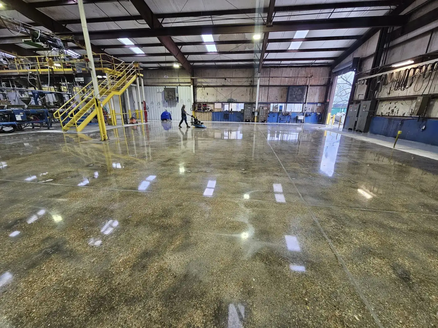 Polished concrete industrial floor Baton Rouge