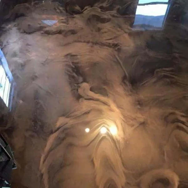Metallic epoxy floor real Baton Rouge project