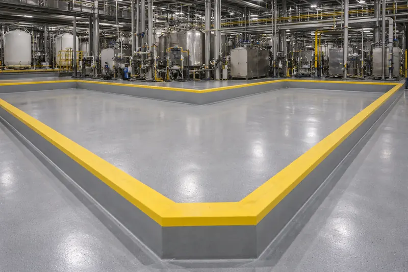 Secondary containment area with chemical-resistant floor coating Baton Rouge