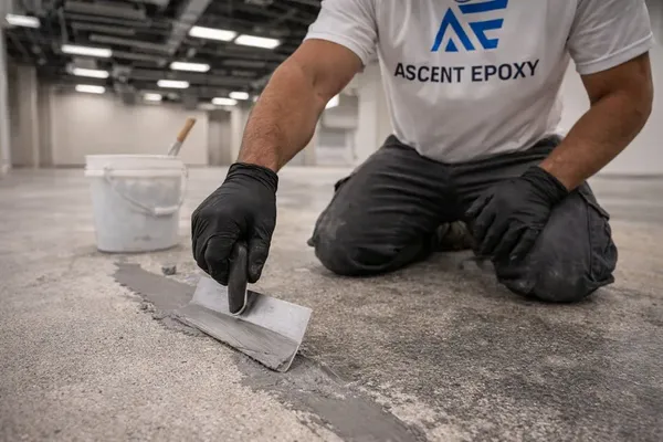Surface preparation on commercial concrete floor in Baton Rouge