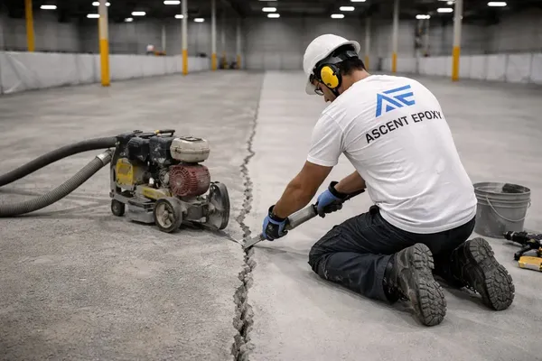 Industrial floor crack repair and substrate preparation Baton Rouge