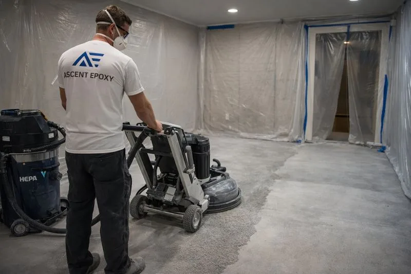 Diamond grinding residential concrete floor Baton Rouge