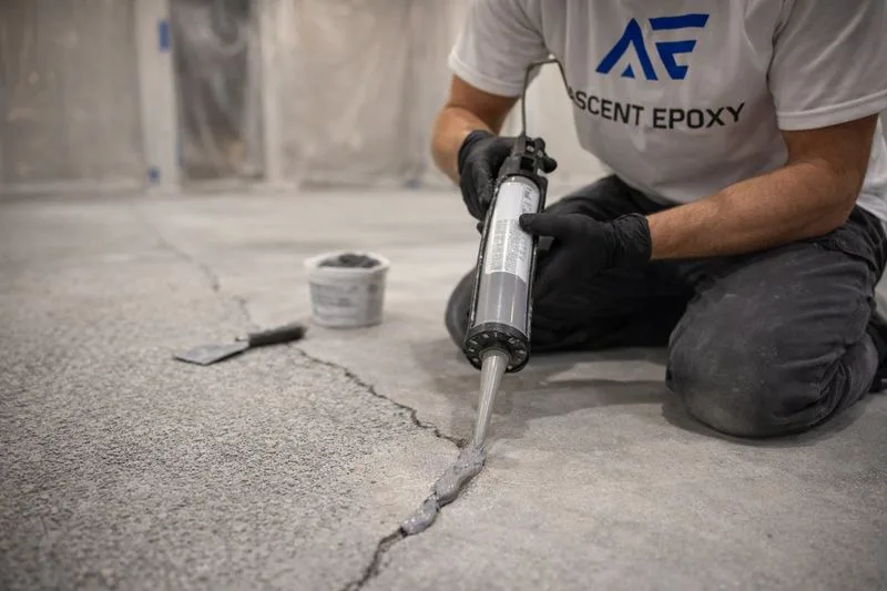 Crack and joint repair on residential concrete
