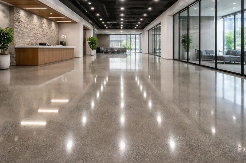 Polished concrete floor Baton Rouge commercial space