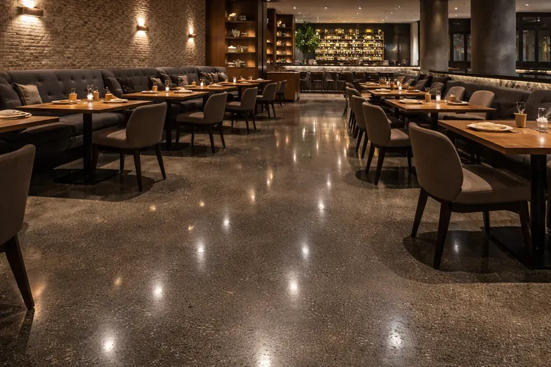 Polished concrete restaurant floor Baton Rouge