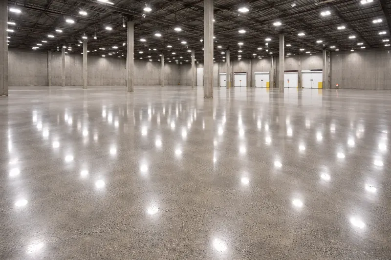 Polished concrete warehouse floor Baton Rouge